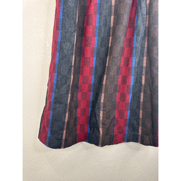 JH Collectibles Wool Blend Striped Checkboard Full Length Skirt Size 6 Lagenlook - Picture 7 of 13